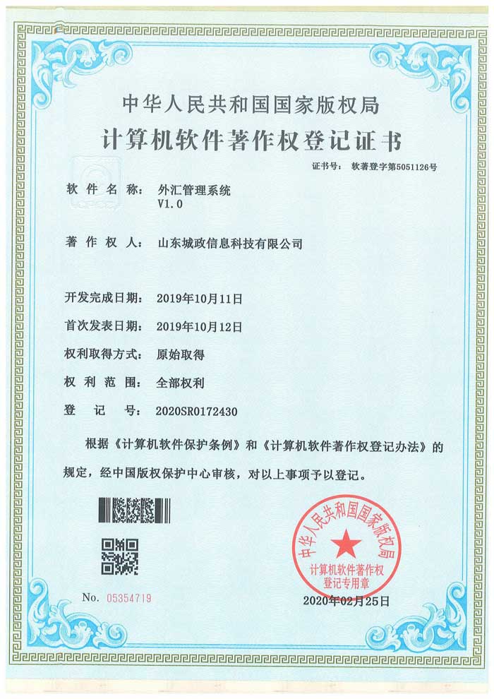 外汇管理系统软件著作权